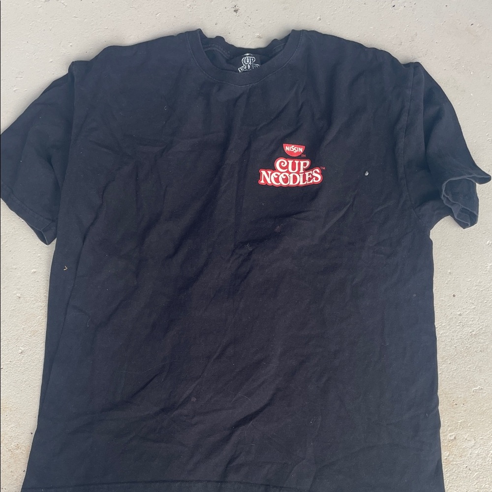 ISSI Black Tee with Red Cup Noodles Logo